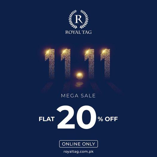Royal Tag 11.11 Sale! 20 flat discount on everything sitewide, from